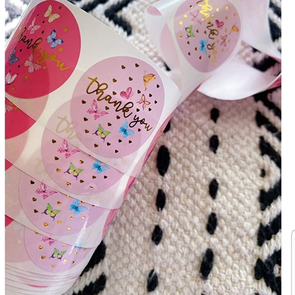 60  1.5" Premium THANK YOU STICKERS - Picture 6 of 7